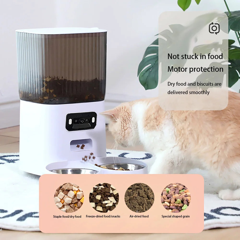 Automatisk kæledyrsfoderautomat med kamera til kat og hund fra NordicPaws